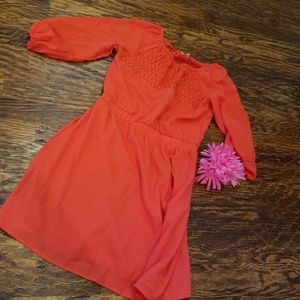 Copper Key Coral Long Sleeve Dress